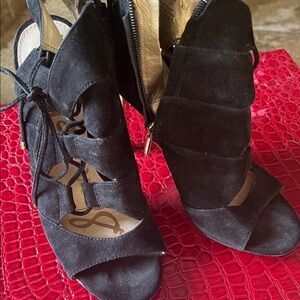 Sam Edelman Black Suede Cutout Heels